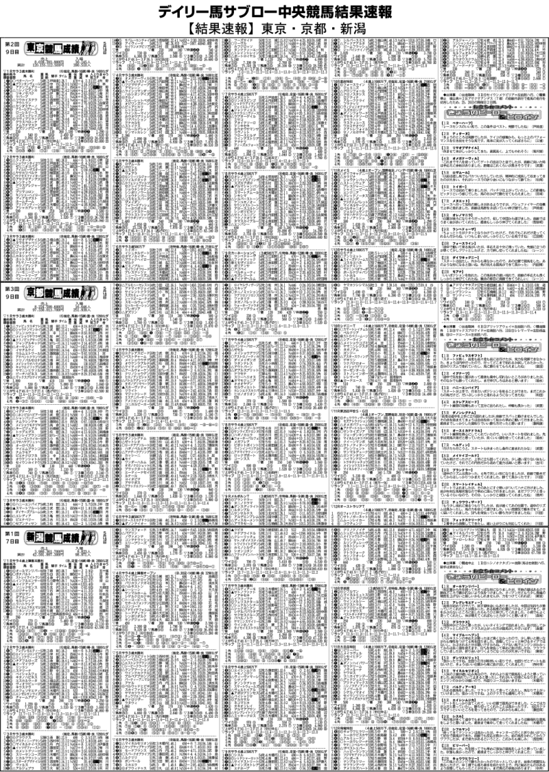 デイリー馬サブロー 中央競馬結果速報